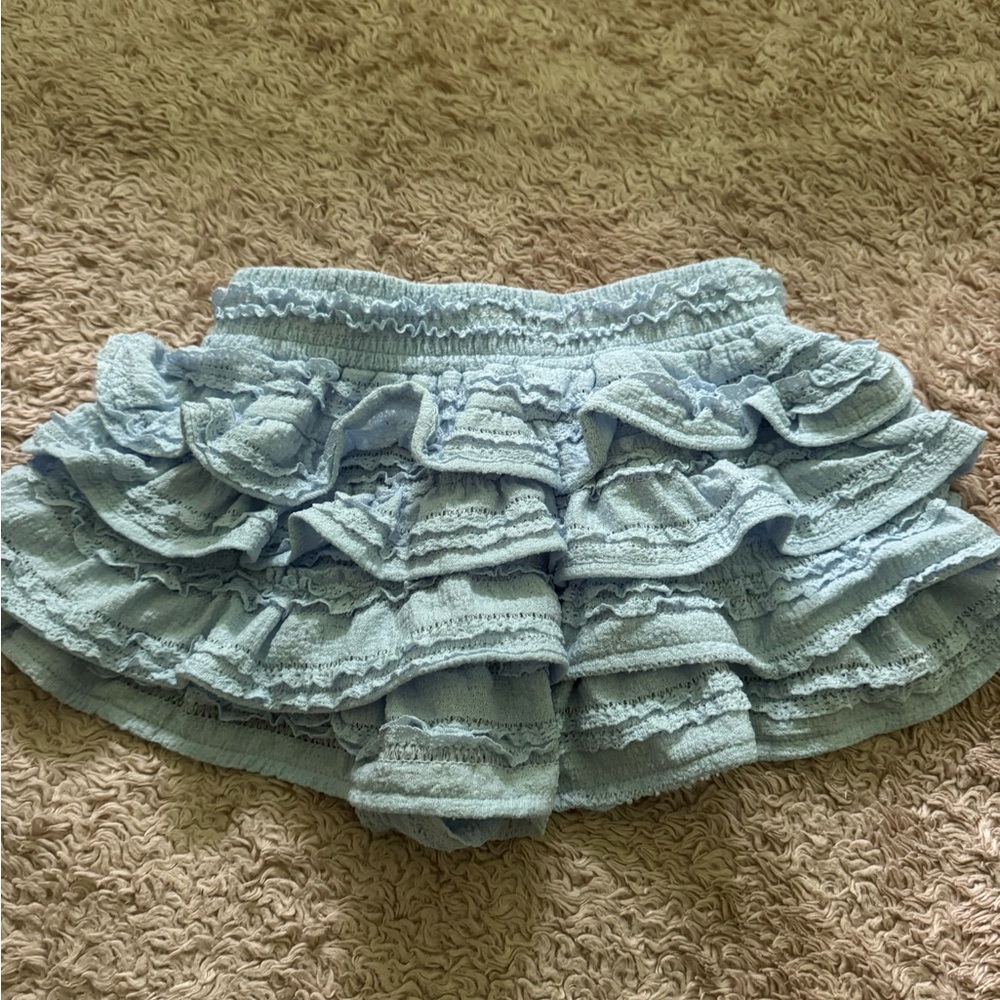 SHEIN Light Blue Ruffled Skort - Picture 4 of 5